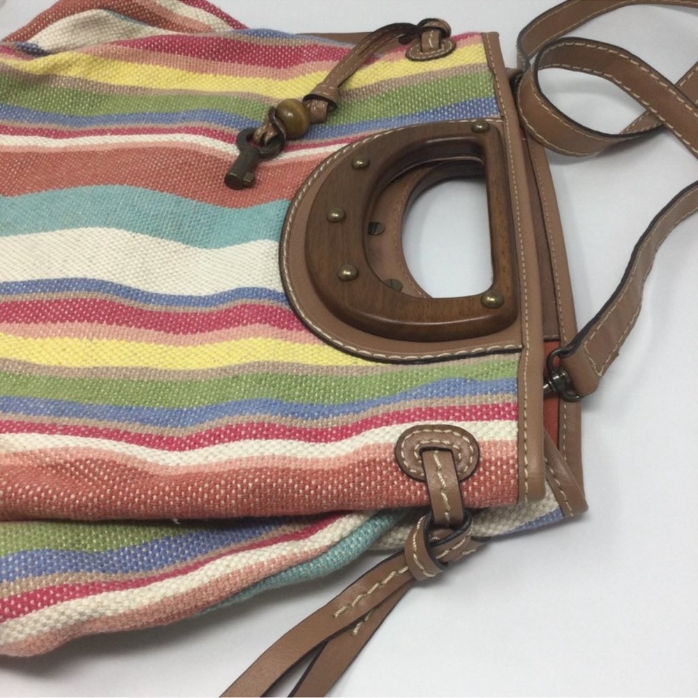 FOSSIL CROSSBODY STRIPES Rainbow PURSE - HAND BAG - Picture 6 of 16